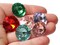 10 18mm Mixed Color Round Jewel Cabochons Plastic Rhinestone Gems Silver Foil Rivoli Back Cabochons